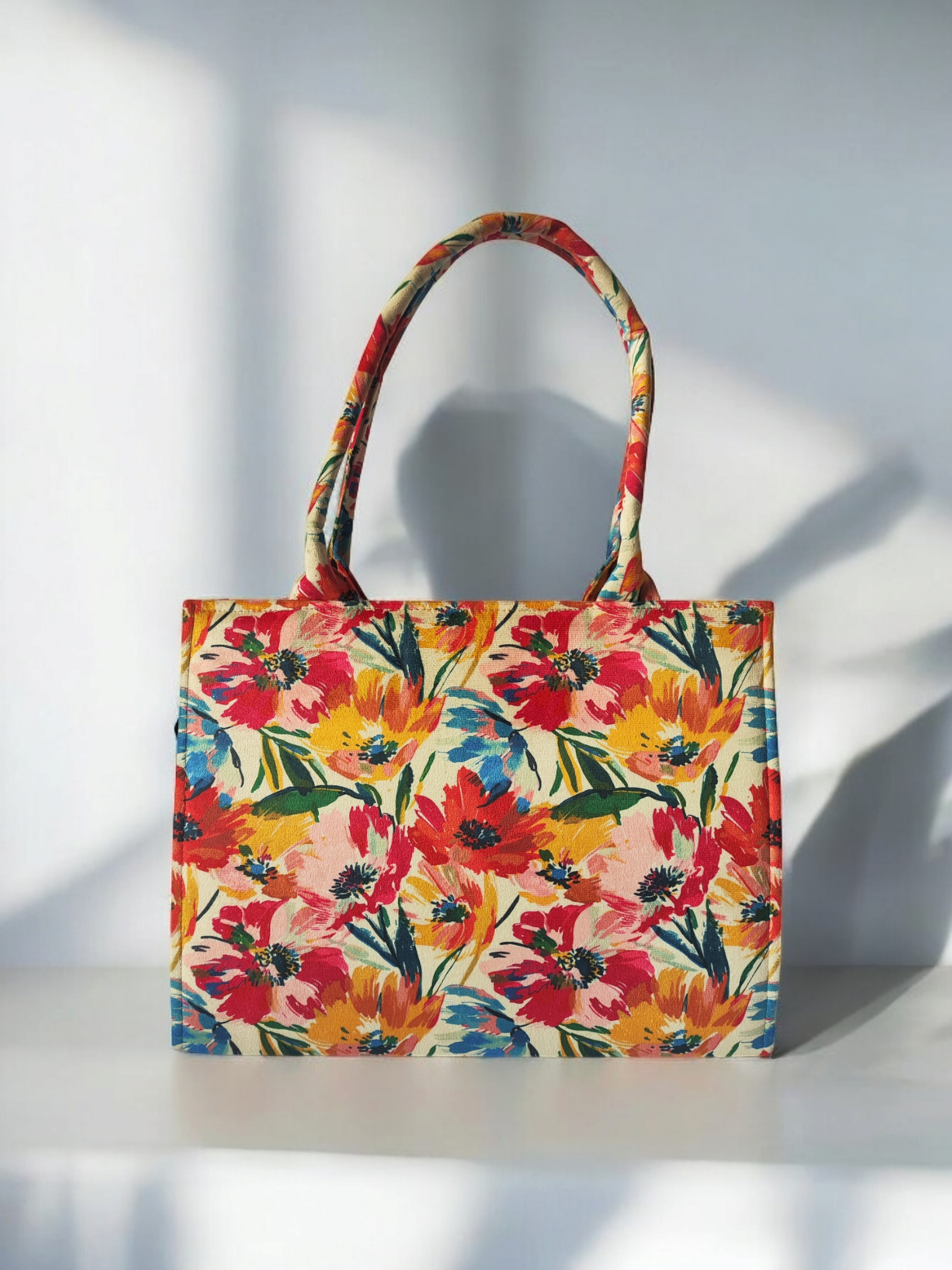 Floral Canva Tote Bag