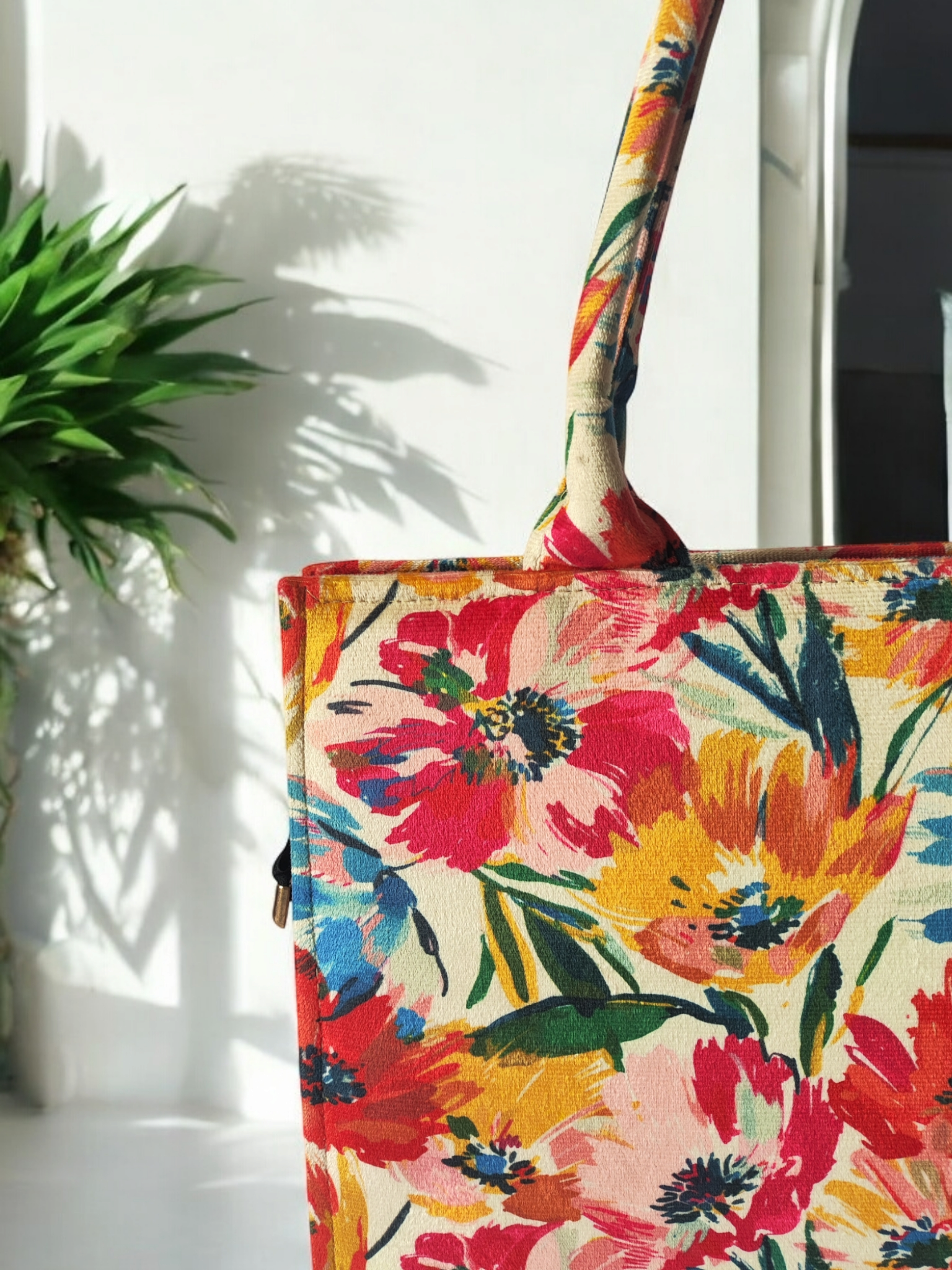 Floral Canva Tote Bag